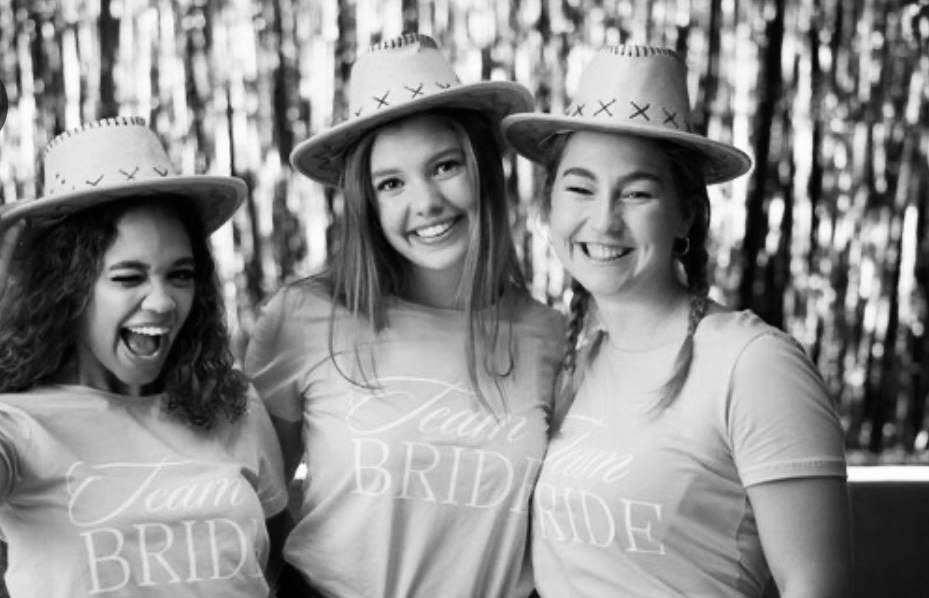 Bachelorette party with Team Bride shirts